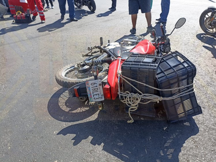 MOTOCICLISTA TERMINA CON LESIÓN GRAVE EN SU PIE DERECHO