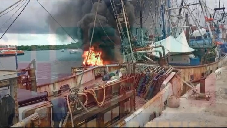 SIN VIDA MASCULINO EN EXPLOSION DE BARCO PESQUERO